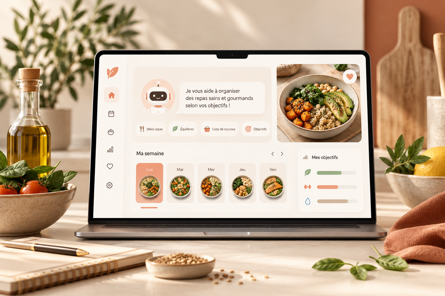 Accompagnement digital et organisation des repas